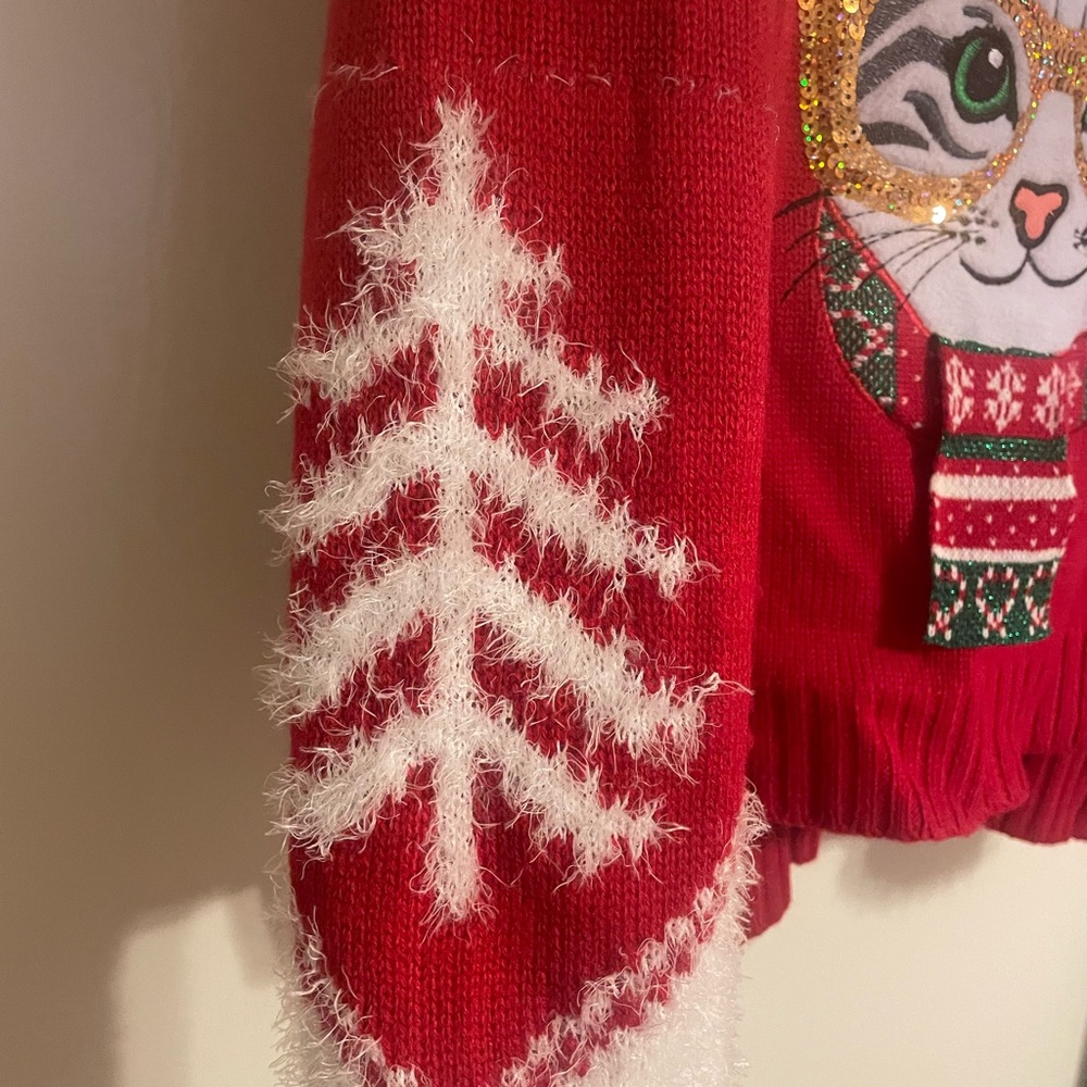 Novelty Cat Ugly Christmas Sweater - Picture 6 of 6